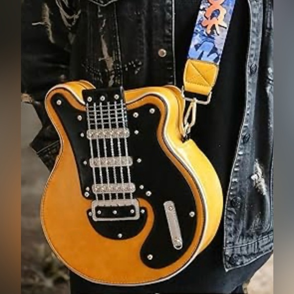 Dunnigan Handbags - Dunnigan Guitar Crossbody Bag Yellow Rocker Statement Purse NWT